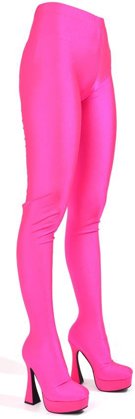 WOMEN PANTALEGGING BOOTS IN SPANDEX - HOT PINK